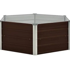 Pelouses & Jardins-vidaXL Jardinière surélevée 129x129x45 cm Acier galvanisé Marron