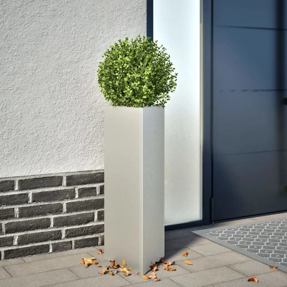 Pelouses & Jardins-vidaXL Jardinière triangulaire 30x26x75 cm acier inoxydable Acier inoxydable/Gris clair