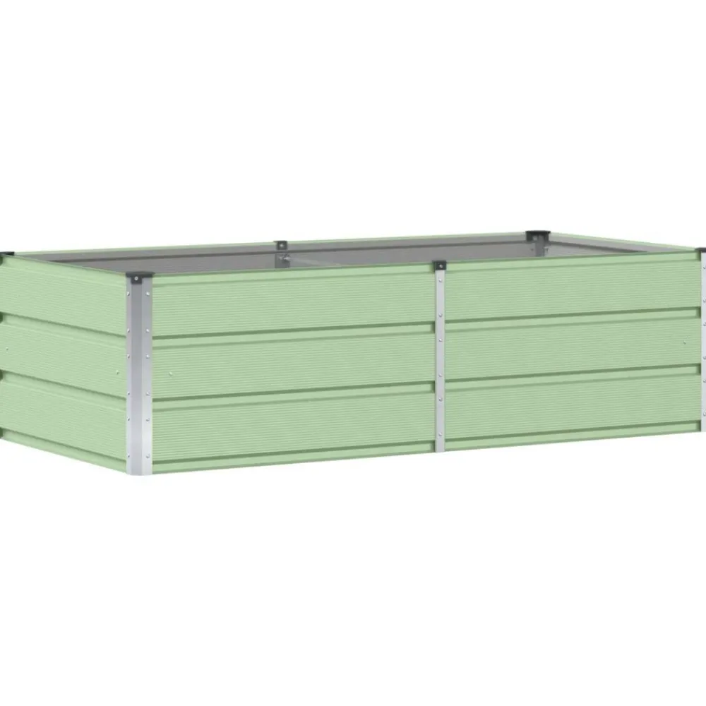 Pelouses & Jardins-vidaXL Jardinière 160 x 80 x 45 cm Acier Vert