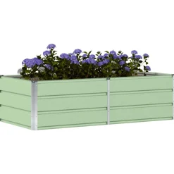 Pelouses & Jardins-vidaXL Jardinière 160 x 80 x 45 cm Acier Vert