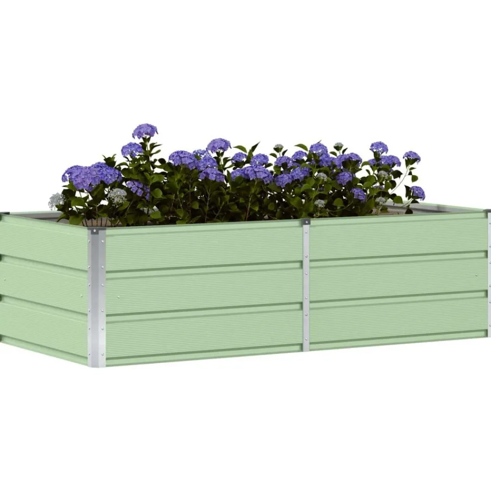 Pelouses & Jardins-vidaXL Jardinière 160 x 80 x 45 cm Acier Vert