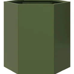 Pelouses & Jardins-vidaXL Jardinière vert olive hexagone 46x40x45 cm acier Acier/Vert