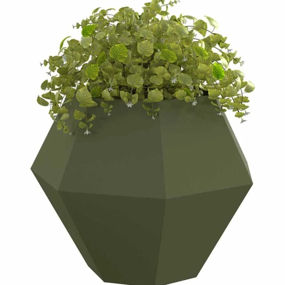 Pelouses & Jardins-vidaXL Jardinière 100 x 100 x 80 cm Acier Vert olive