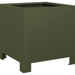 vidaXL Jardinière vert olive 30x30x30 cm acier