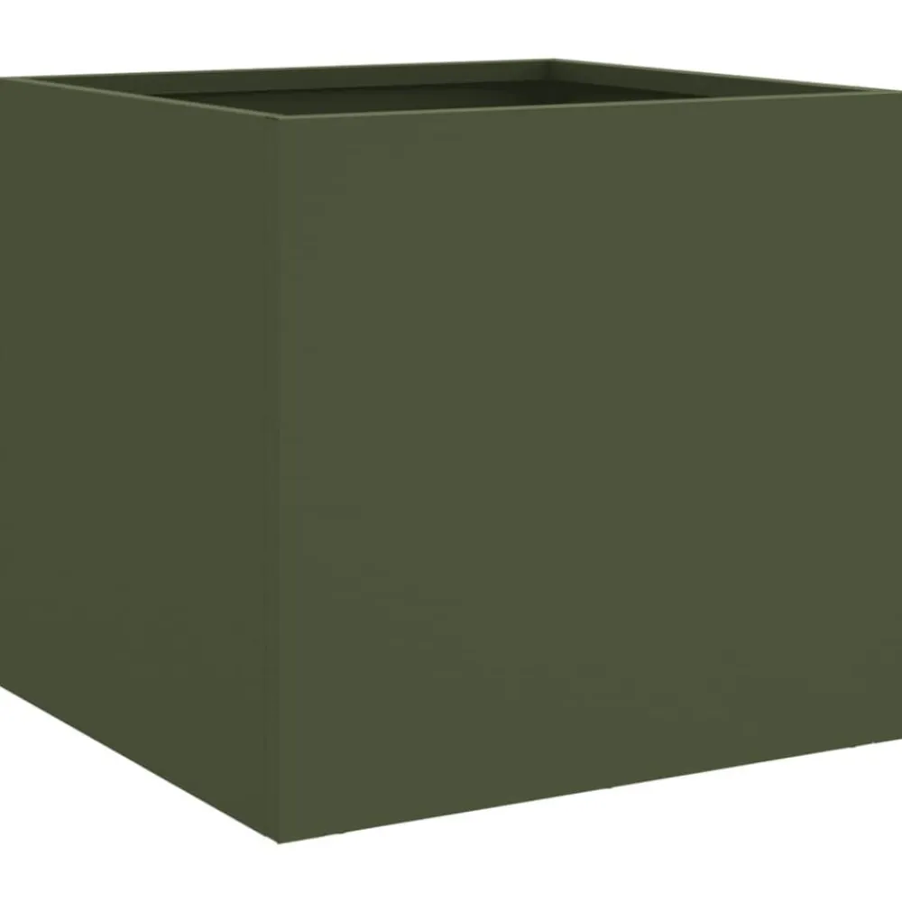 Pelouses & Jardins-vidaXL Jardinière vert olive 32x30x29 cm acier Acier/Vert