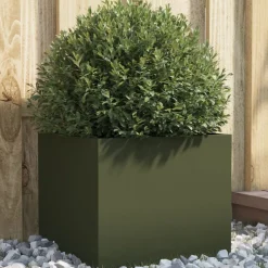 Pelouses & Jardins-vidaXL Jardinière vert olive 32x30x29 cm acier Acier/Vert