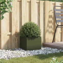 Pelouses & Jardins-vidaXL Jardinière vert olive 32x30x29 cm acier Acier/Vert