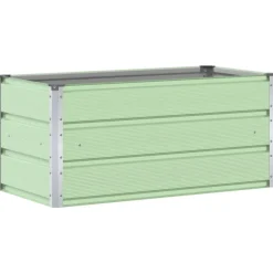 Pelouses & Jardins-vidaXL Jardinière 100 x 50 x 45 cm Acier galvanisé Vert pastel