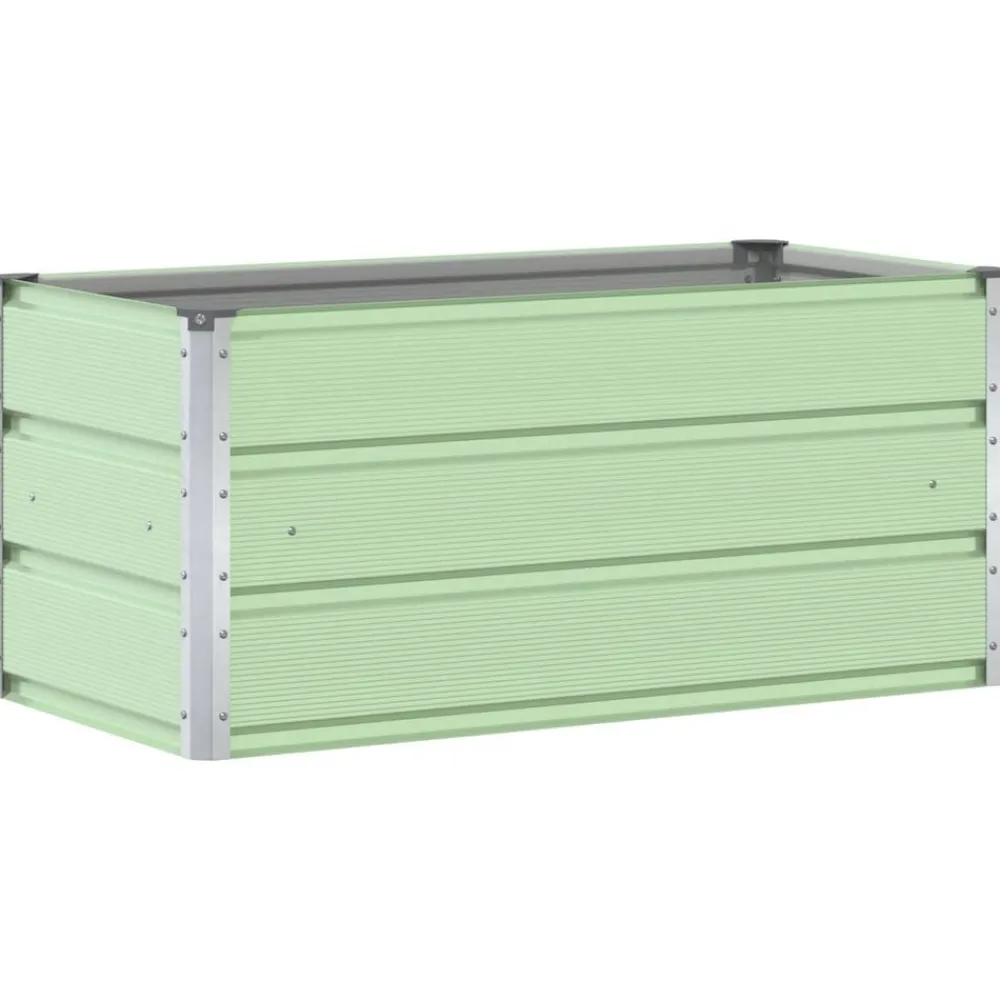 Pelouses & Jardins-vidaXL Jardinière 100 x 50 x 45 cm Acier galvanisé Vert pastel