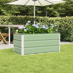Pelouses & Jardins-vidaXL Jardinière 100 x 50 x 45 cm Acier galvanisé Vert pastel