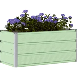 Pelouses & Jardins-vidaXL Jardinière 100 x 50 x 45 cm Acier galvanisé Vert pastel
