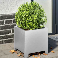 Pelouses & Jardins-vidaXL Jardinière 30x30x30 cm acier galvanisé Acier galvanisé/Gris