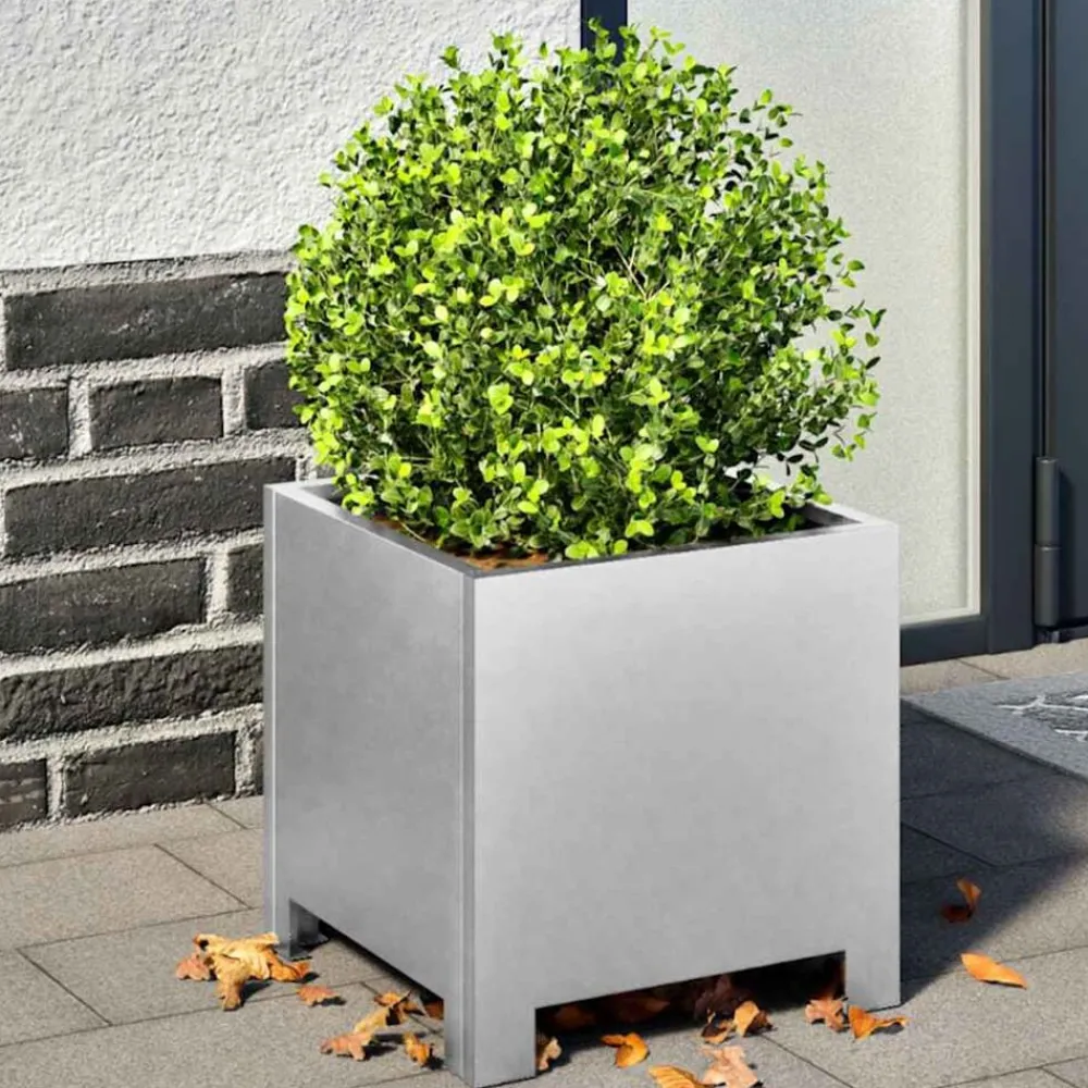 Pelouses & Jardins-vidaXL Jardinière 30x30x30 cm acier galvanisé Acier galvanisé/Gris