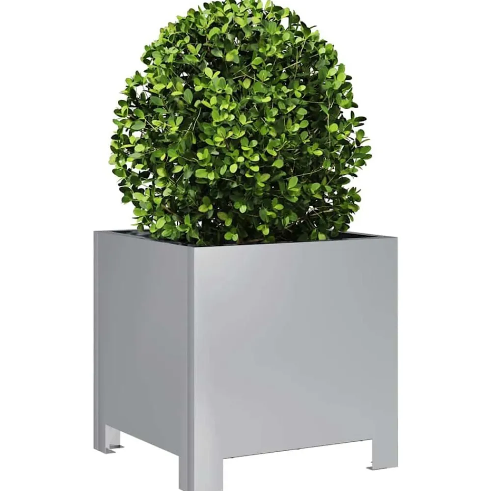Pelouses & Jardins-vidaXL Jardinière 30x30x30 cm acier galvanisé Acier galvanisé/Gris
