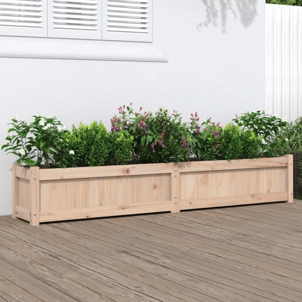 Pelouses & Jardins-vidaXL Jardinière 180x31x31 cm bois de pin massif Pin naturel