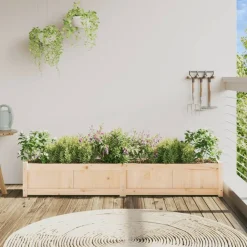 Pelouses & Jardins-vidaXL Jardinière 180x31x31 cm bois de pin massif Pin naturel