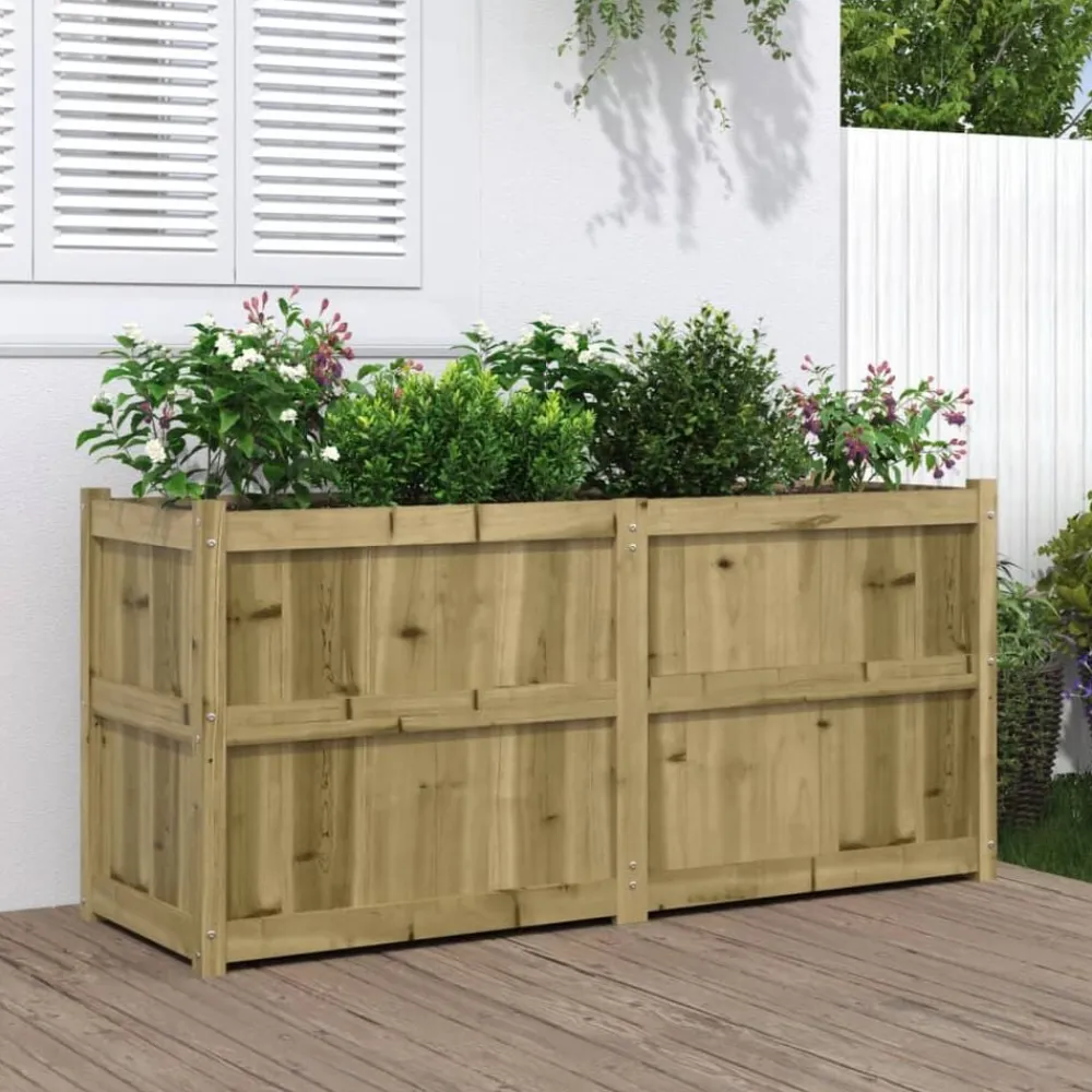 Pelouses & Jardins-vidaXL Jardinière 150x50x70 cm bois de pin imprégné Naturel impregné