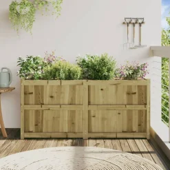 Pelouses & Jardins-vidaXL Jardinière 150x50x70 cm bois de pin imprégné Naturel impregné