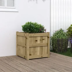 Pelouses & Jardins-vidaXL Jardinière 50x50x50 cm bois de pin imprégné Naturel impregné