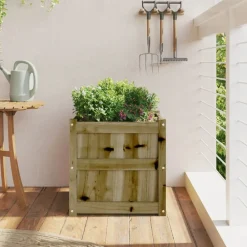 Pelouses & Jardins-vidaXL Jardinière 50x50x50 cm bois de pin imprégné Naturel impregné