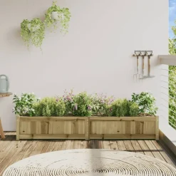 vidaXL Jardinière 180x31x31 cm bois de pin imprégné