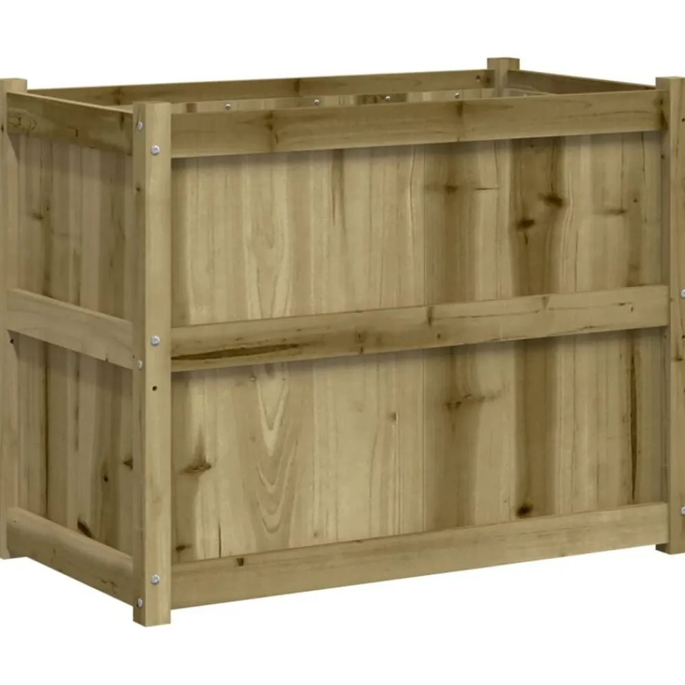 Pelouses & Jardins-vidaXL Jardinière 90x50x70 cm bois de pin imprégné Naturel impregné