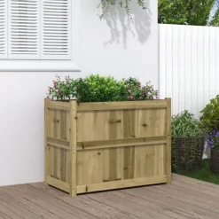 Pelouses & Jardins-vidaXL Jardinière 90x50x70 cm bois de pin imprégné Naturel impregné