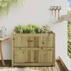 Pelouses & Jardins-vidaXL Jardinière 90x50x70 cm bois de pin imprégné Naturel impregné