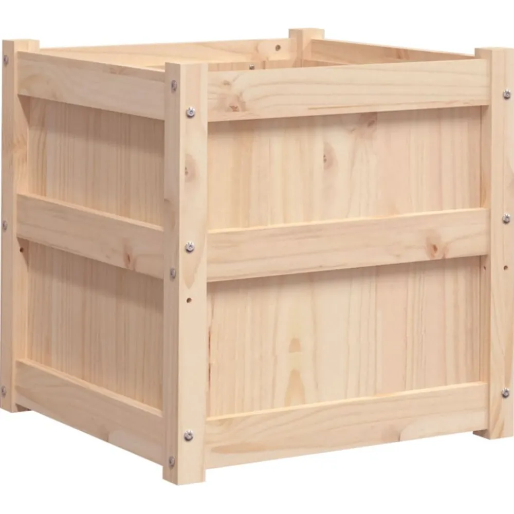 Pelouses & Jardins-vidaXL Jardinière 50x50x50 cm bois de pin massif Pin naturel