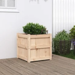 Pelouses & Jardins-vidaXL Jardinière 50x50x50 cm bois de pin massif Pin naturel