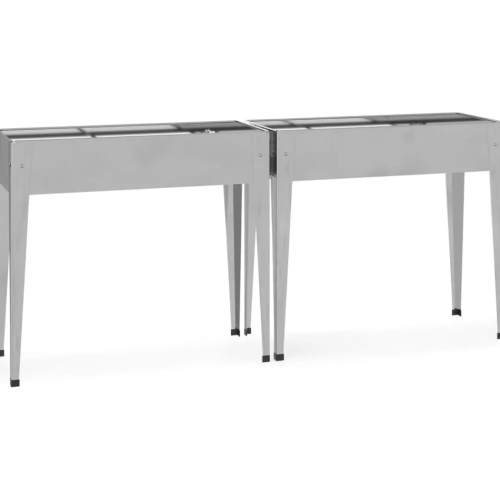 vidaXL Jardinières 2 pcs Acier galvanisé