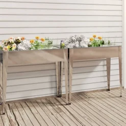 vidaXL Jardinières 2 pcs Acier galvanisé
