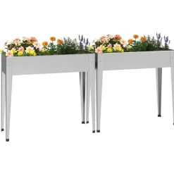 vidaXL Jardinières 2 pcs Acier galvanisé
