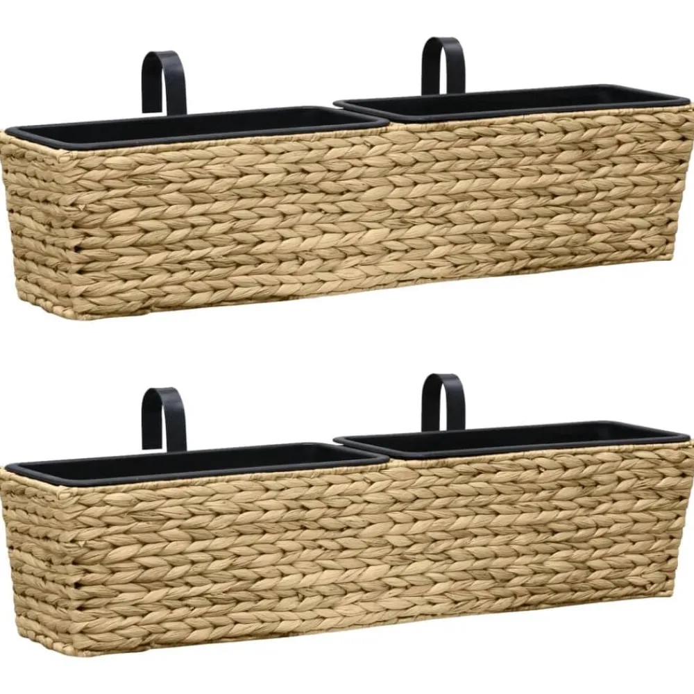 Pelouses & Jardins-vidaXL Jardinières 2 pcs Jacinthe d'eau Marron clair