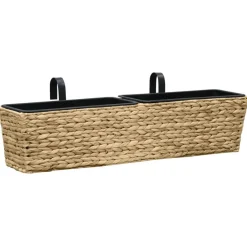 Pelouses & Jardins-vidaXL Jardinières 2 pcs Jacinthe d'eau Marron clair