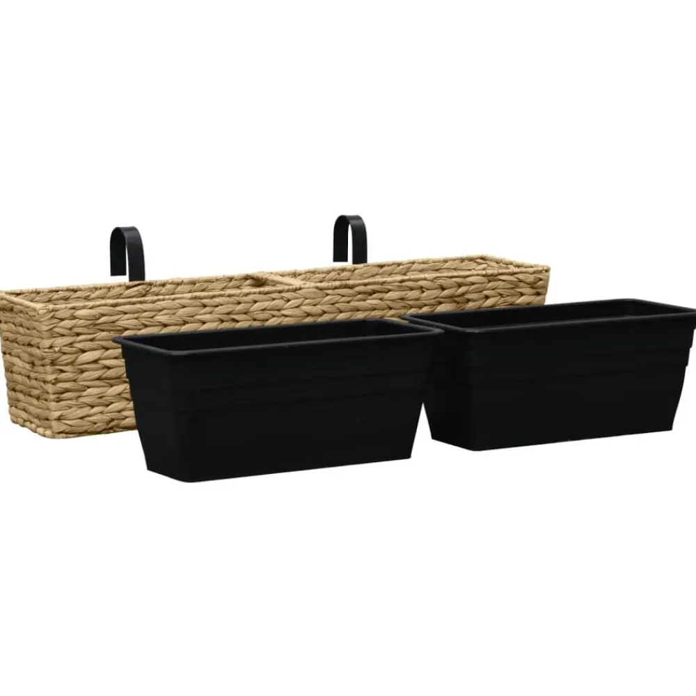 Pelouses & Jardins-vidaXL Jardinières 2 pcs Jacinthe d'eau Marron clair