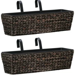 Pelouses & Jardins-vidaXL Jardinières 2 pcs Jacinthe d'eau Marron Marron foncé
