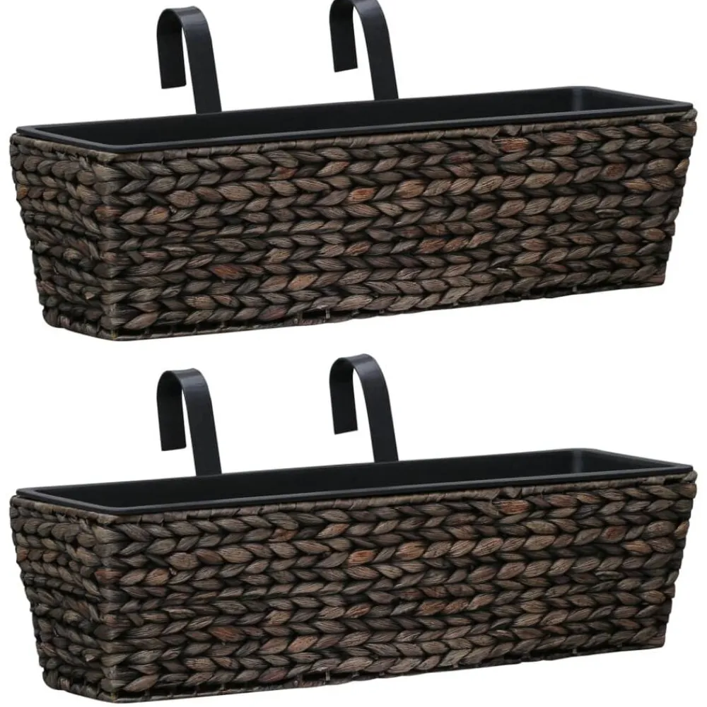 Pelouses & Jardins-vidaXL Jardinières 2 pcs Jacinthe d'eau Marron Marron foncé