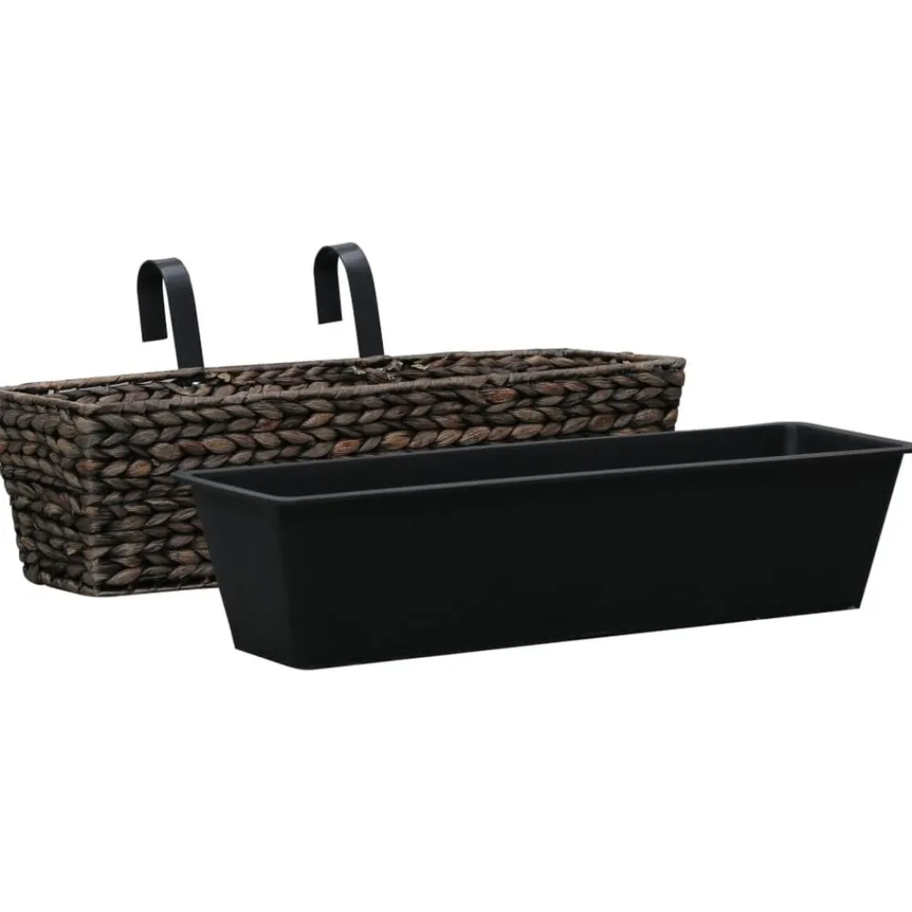 Pelouses & Jardins-vidaXL Jardinières 2 pcs Jacinthe d'eau Marron Marron foncé