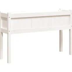vidaXL Jardinières avec pieds blanc 110x31x70 cm bois de pin massif
