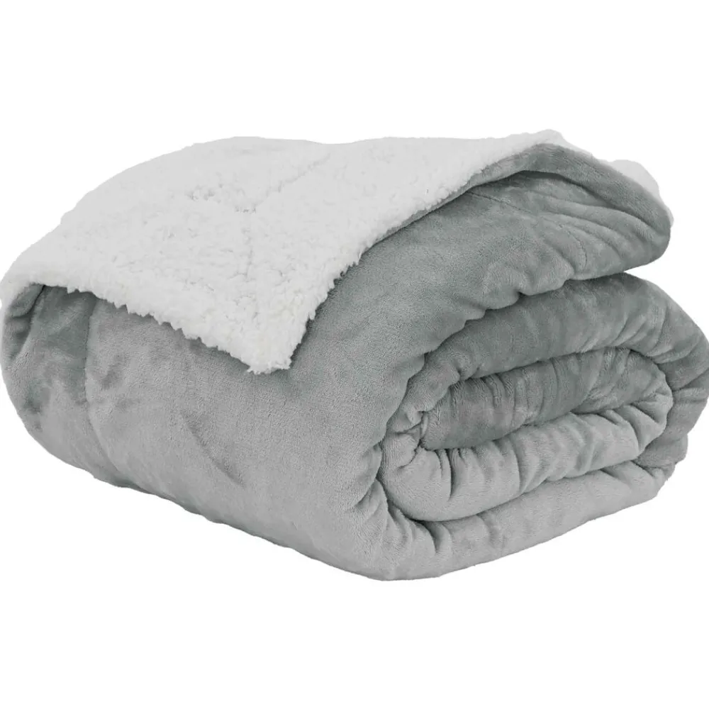 Linge-vidaXL Jeté 130 x 150 cm Toison Gris