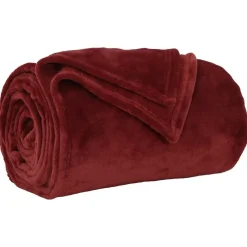 Linge-vidaXL Jeté 130 x 150 cm Toison Rouge bordeaux