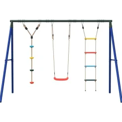 vidaXL Jeu balançoire d'extérieur balançoire échelle et corde à disque