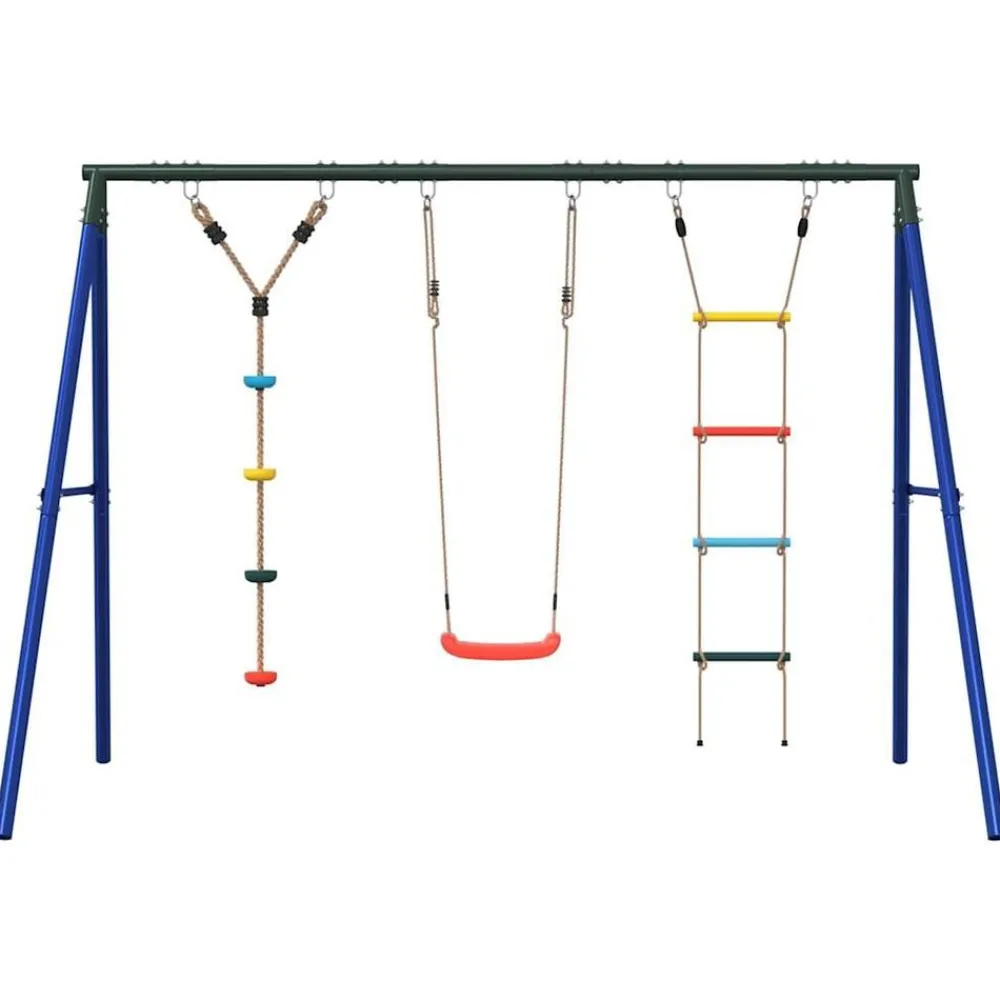 vidaXL Jeu balançoire d'extérieur balançoire échelle et corde à disque
