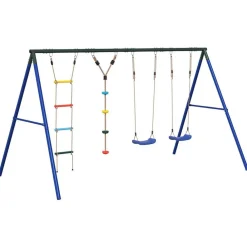 vidaXL Jeu balançoire extérieur balançoires échelle et corde à disque