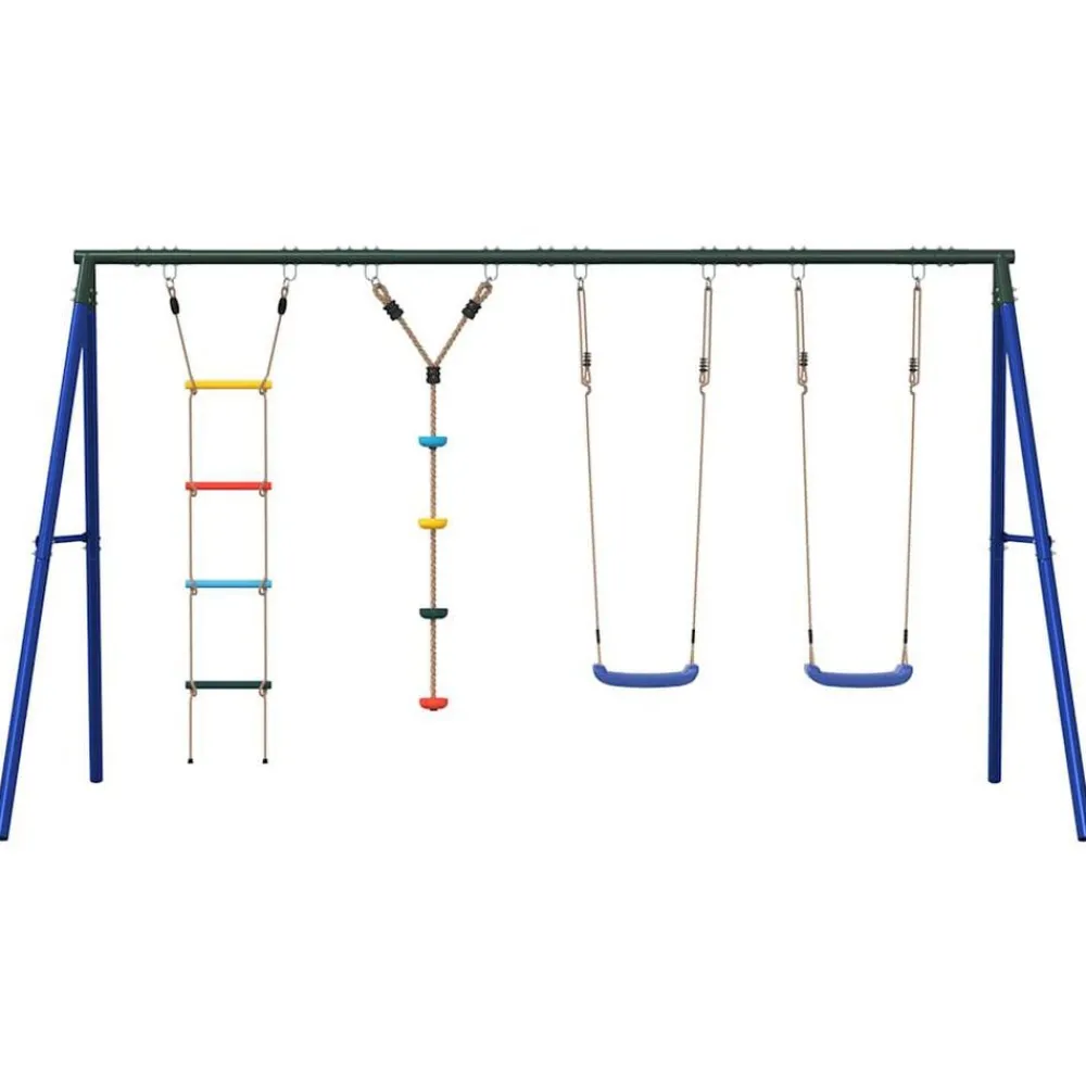 vidaXL Jeu balançoire extérieur balançoires échelle et corde à disque