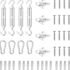 vidaXL Jeu d'accessoires de voile d'ombrage 12 pcs Acier inoxydable