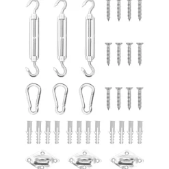 Pelouses & Jardins-vidaXL Jeu d'accessoires de voile d'ombrage 9 pcs Acier inoxydable