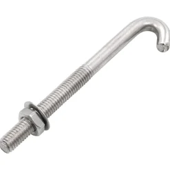vidaXL Jeu de 25 boulons en J ancrés avec écrou et rondelle M8x100 mm
