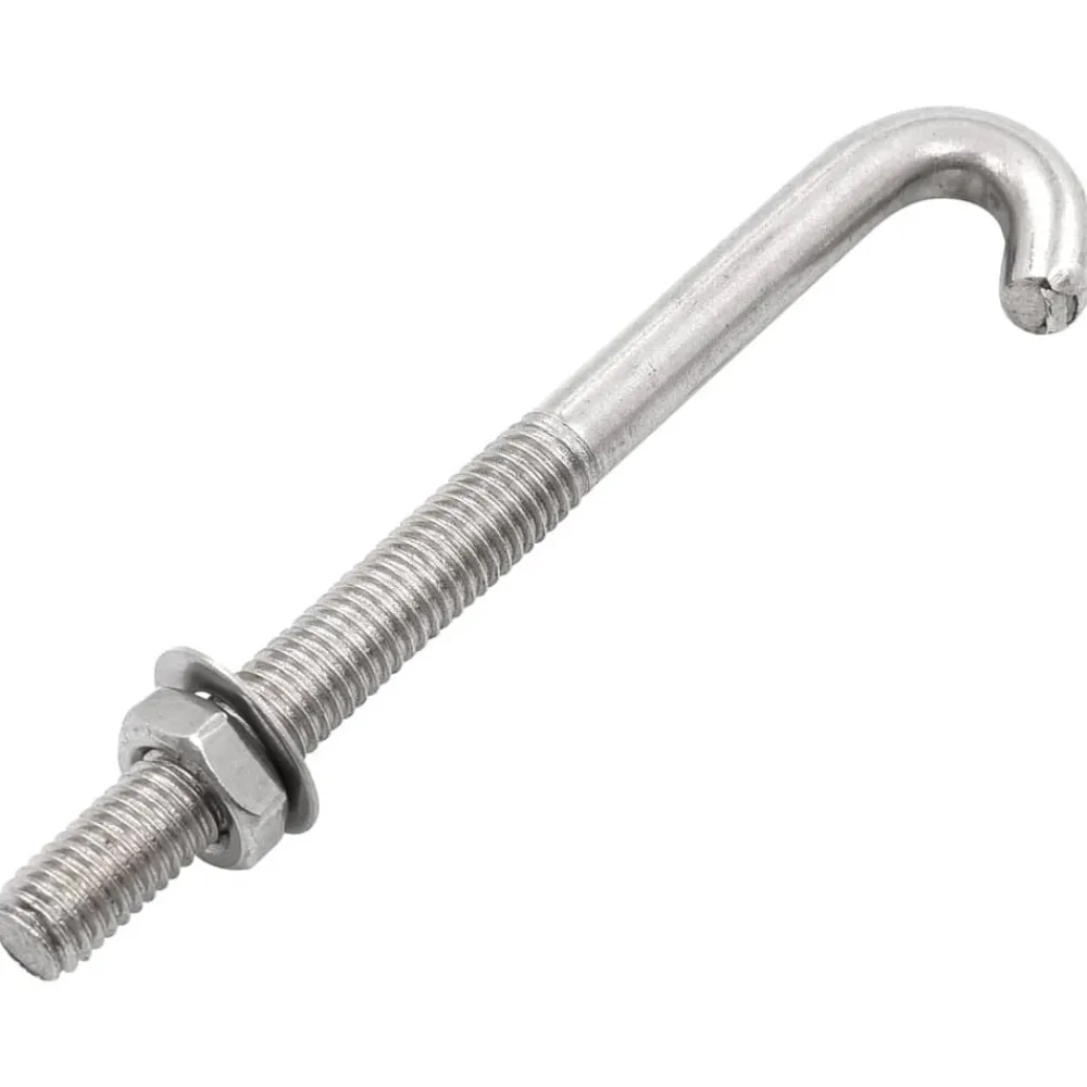 vidaXL Jeu de 25 boulons en J ancrés avec écrou et rondelle M8x100 mm